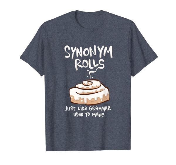 

synonym rolls - funny english grammar teacher t-shirt, White;black