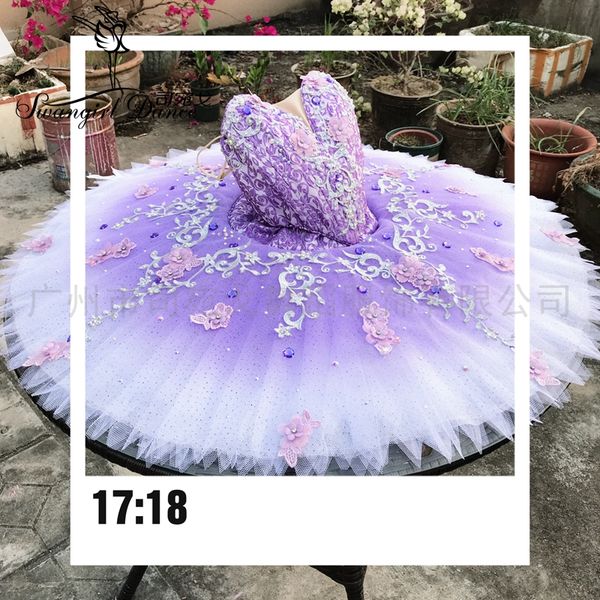 

kids lilac fairy professional ballet tutu children yagp cometition ballet stage cosutmes pancake tutu bt4002, Black;red