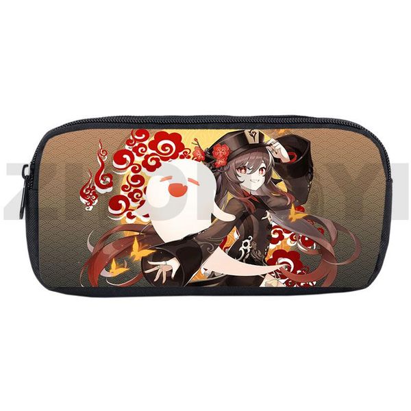 

cosmetic bags & cases 2021 3d game genshin impact pencil case cute toiletry teenager kids cartoon canvas school supplies