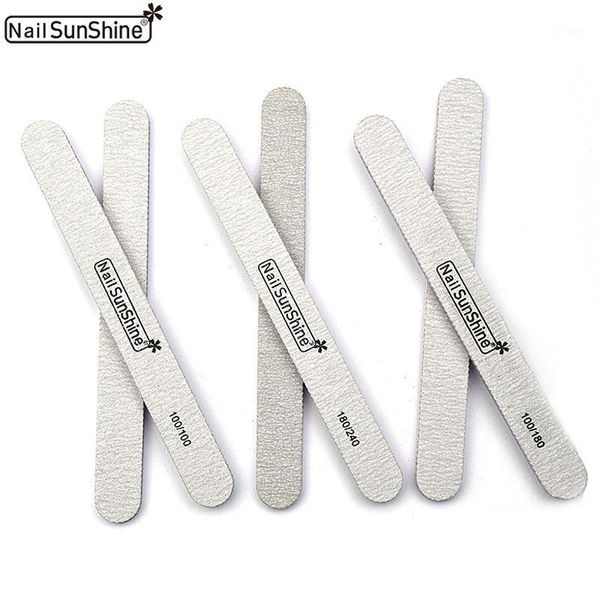 

5pcs/set nail file grey 100/180/240 grits straight edge stick sunshine sanding art tip salon lime a ongle professionel1