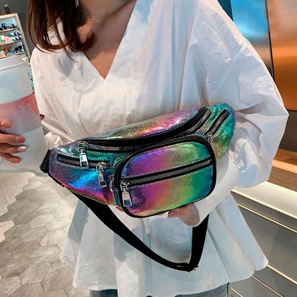 

waist bags laser crossbody chest bag large capacity women leather shoulder