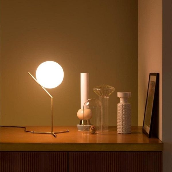 

table lamps nordic simple glass ball home decor bedroom bedside lamp desk study living room reading lighting fixtures
