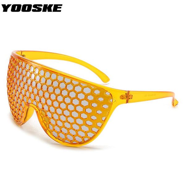 

sunglasses yooske vintage funny men women siamese oversized sun glasses ladies fashion honeycomb eyewear party sunglass uv400, White;black
