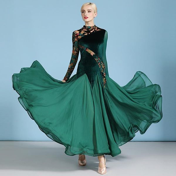 

ballroom dance dress women designer long sleeve tango dancer outfits performance costume modern waltz dancewear jl2693 stage wear, Black;red
