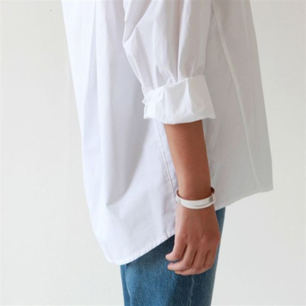 

casual loose shirts autumn new fashion collar plus size blouse long sleeve buttons white shirt women streetwear