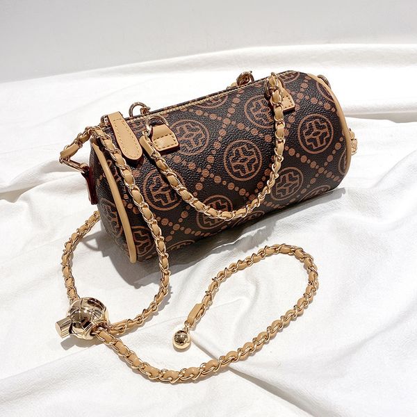 

sole by designer bag female new high sense niche design old flower cylinder bag chain hand single shoulder diagonal purse