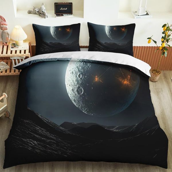 

bedding sets colorful galaxy universe starry sky duvet cover set pillowcase outer space quilt glitter 2/3pcs