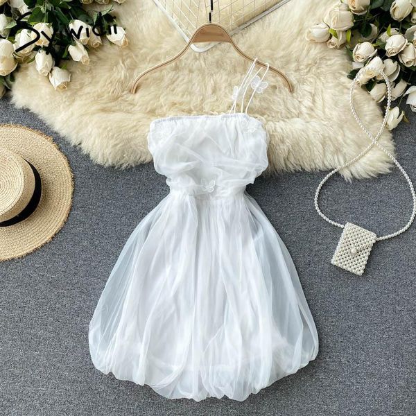 

casual dresses syiwidii long prom dress for women one shoulder strapless back zipper midi party summer 2021 korean white black, Black;gray