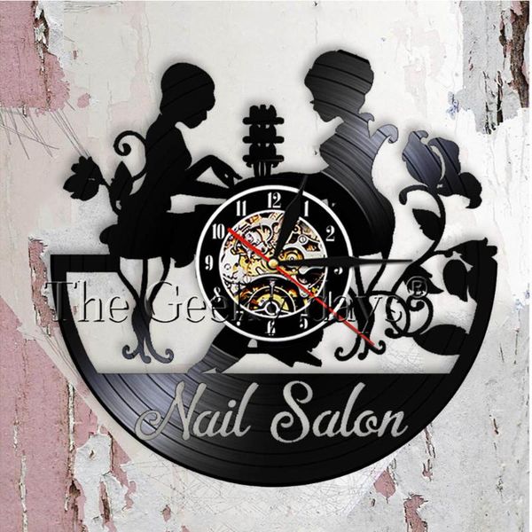 

wall clocks nail salon decorative art modern clock home decor polish manicure pedicure business record