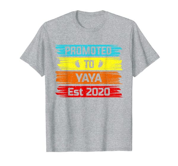 

promoted to yaya est 2020 baby announcement family tee t-shirt, White;black