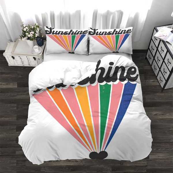 

3pcs duvet cover set customizable polyester stylish durable rainbow pattern art style comforter bedding au us uk size sets