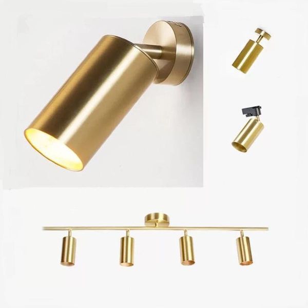 Deckenleuchten Nordic Retro Aluminium LED-Licht Bronze Schienenstrahler Wohnzimmer Dekor Restaurant Industriebeleuchtung GU10 Glühbirnenbefestigung