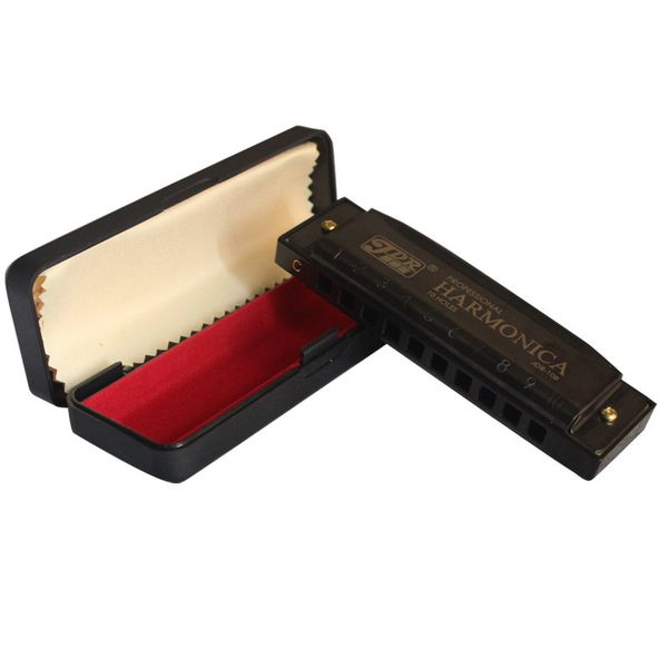 

cadbury blues 10 hole harmonica is available in three colors and easy to carry