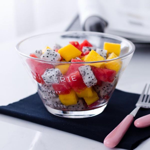 

wine glasses 800ml big capacity transperant glass bowl for vegetables fruit dessert breakfast nuts ice cream milk oat fat-reducing tableware