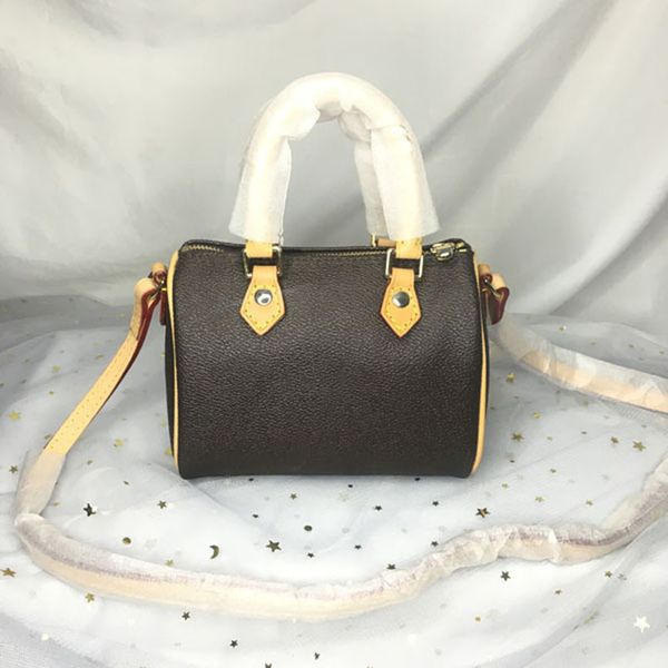 

m61252 lady luxury fashion nano speedy tote wallet classic shoulder crossbody mini pillow totes handbags purse women designer barrel-shaped