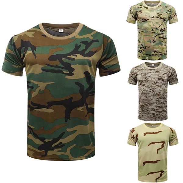 

men's t-shirts summer sports and fitness printing camouflage short-sleeved t-shirt running clothing tees, White;black
