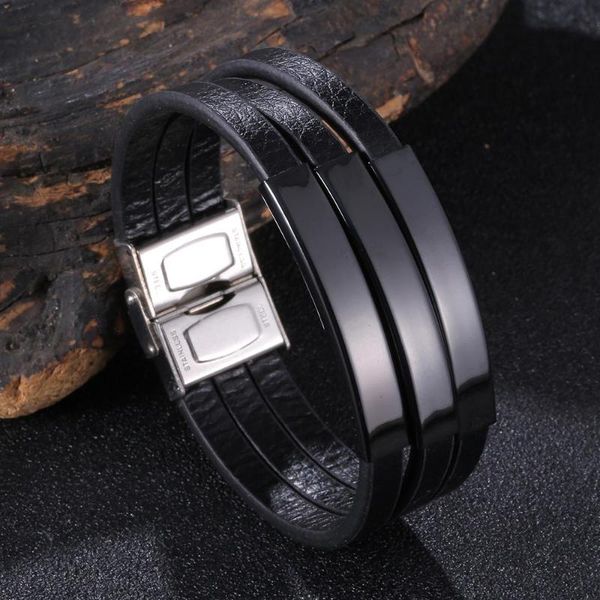 

charm bracelets multicolor accessories black leather bracelet men jewelry rock friend fashion bangles gifts, Golden;silver