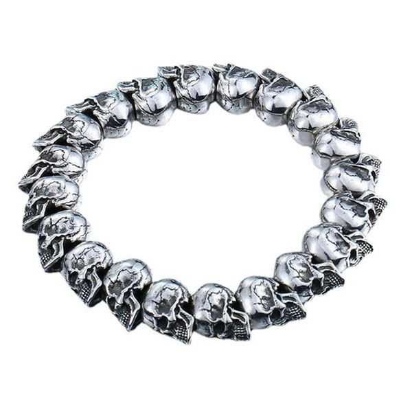 

charm bracelets punk adjustable skull bracelet for men's personality trend jewelry, Golden;silver