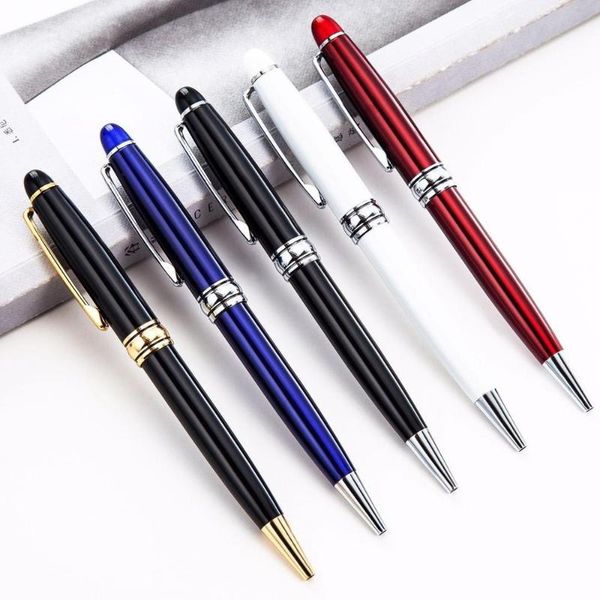 

ballpoint pens 1pcs luxury signature pen metal 0.7mm school writing office personality custom logo stationery gift, Blue;orange