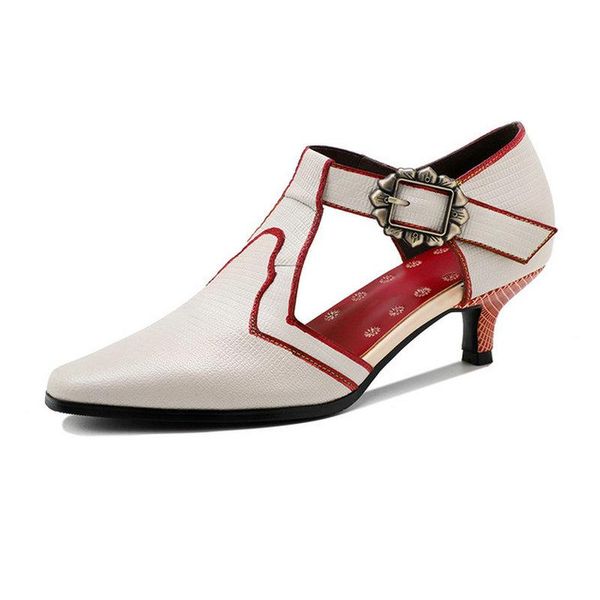 

dress shoes white fine heel mary jane pumps fashion elegant style low-heeled spring and summer t-shaped buckle strap work s, Black