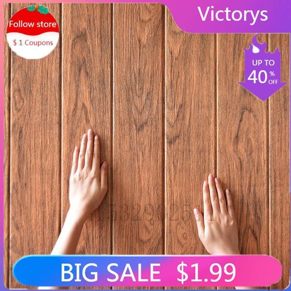 

wallpapers waterproof anti-collision foam wallpaper white simple bedroom background wall decoration 3d self-adhesive wood grain