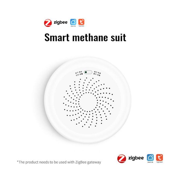 

smart home control tuya zigbee combustible gas detector natural leak sensor methane alarm ch4 work with sound light app