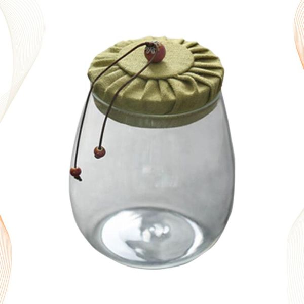 

storage bottles & jars 600ml cloth cover grain container sealed tea glass jar empty bottle for loose coffee bean sug