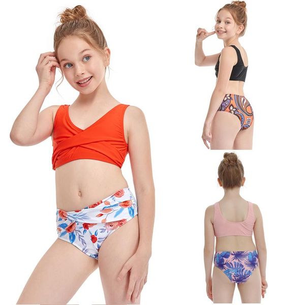 

mommy and me swimwear two piece bikini swimsuit family matching bathing suits high waisted one-pieces, Black