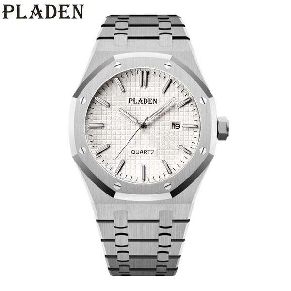 

modern men's watches full stainless steel waterproof watch auto date business wristwatch relogio masculino wristwatches, Slivery;brown