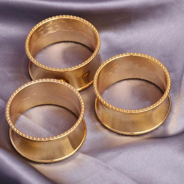 

napkin rings 5pcs stainless steel ring side beaded oval