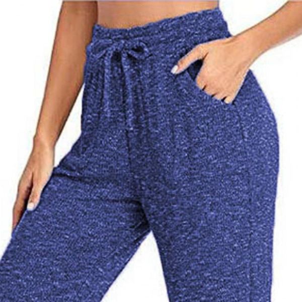 

women's pants & capris women flare high waist comfortable solid color long elastic female workout fitness sports sweatpants trousers, Black;white