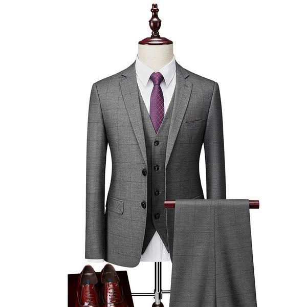 

men's suits & blazers 2021four seasons business casual korean version of self-cultivation wedding groom suit men, White;black