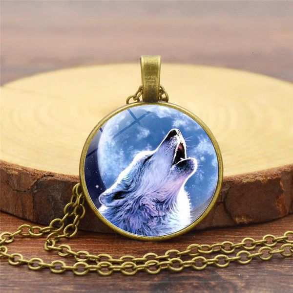 

accsori wolf totem time pendant necklace clavicle chain jewelry, Silver