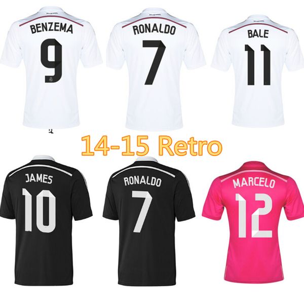 

retro soccer jerseys 14-15 sergio ramos marcelo black dragon vintage shirt bale kroos football classic kit, Black;yellow