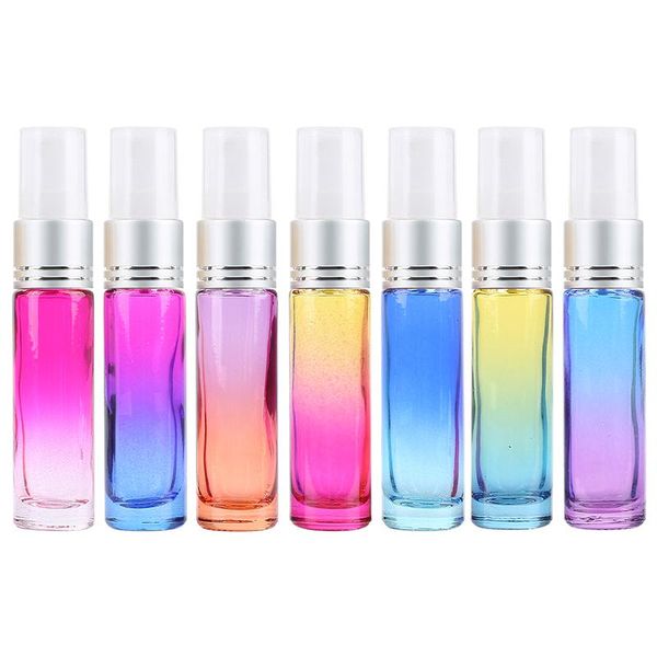 

storage bottles & jars dropship 5pcs 10ml colorful glass refillable bottle spray with atomizer empty portable travel cosmetic containers