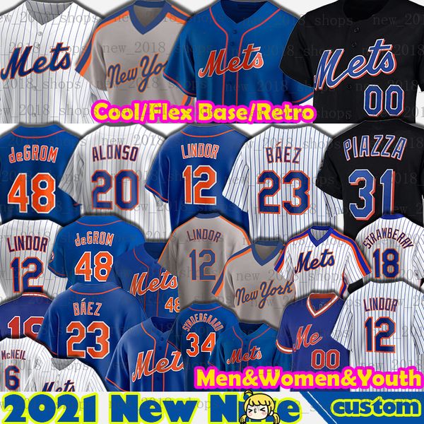 

23 javier baez jerseys jacob degrom mets pete alonso jeff mcneil baseball mike piazza noah syndergaard new darryl strawberry robinson cano y, Blue;black