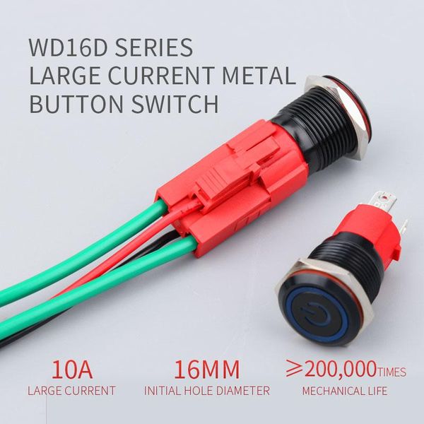 

smart home control 16mm 1no big current waterproof metal push button switch