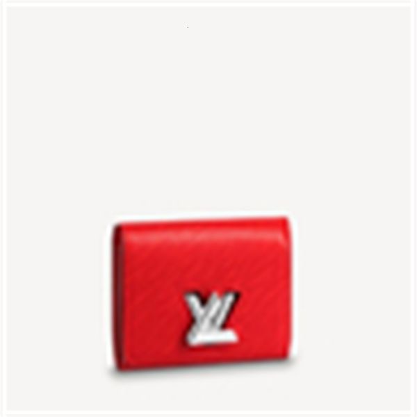 

m64413 twist compact wallet real leather long wallets chain wallet pouches key card holders cases purse clutches evening, Red;black