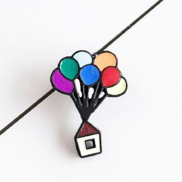 

cartoon brooches jewelry needle brooch colorful balloons flying dream pin buckle jewelry backpack bag hat accesso, Blue
