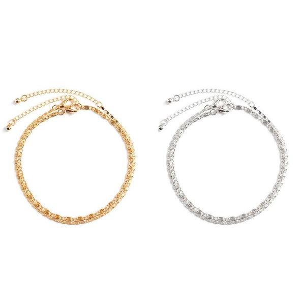 

anklets 2021 arrival women fashion anklet gold plated paper clip on foot leg chain jewelry beach gift for ladies girls, Red;blue