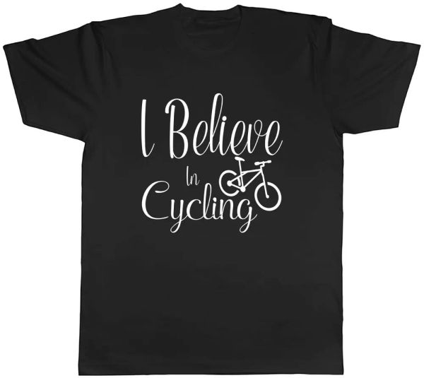 

i believe in cycling mens t-shirt tee, White;black