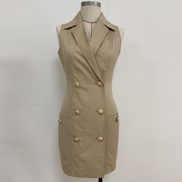 

dress msxu elegant woman stuck button sleeveless hanger job office lady suit business, Black;gray