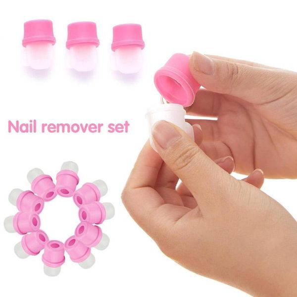 

10pcs/set nail clip gel polish remover oil suction tool plastic cover a2b3 art kits