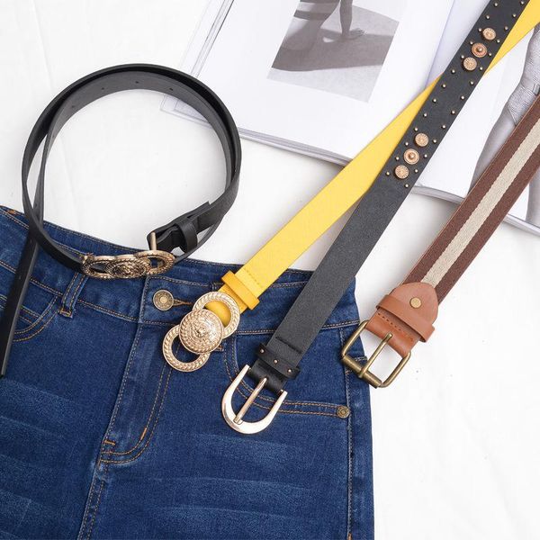 

belts man lady leisure belt hight quality luxury design metal pin buckle high-end boys girls jeans waistband, Black;brown