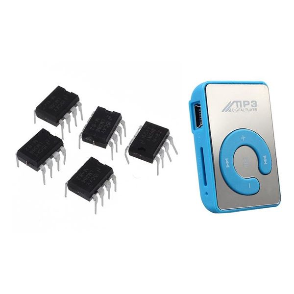 

pcs through hole audio power lm386n 8 pins dip ic & 1x mini mirror clip usb digital mp3 music player mp4 players