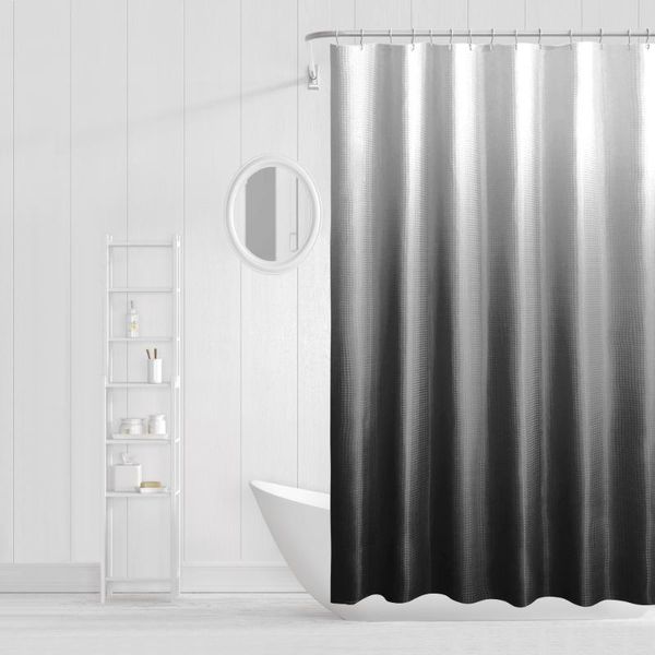 

shower curtains gradient curtain 180*180 waffle weave waterproof bath decorative bathroom spa el fabric with 12 hooks