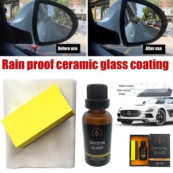 Novo 30ml vidro de carro nano-revestimento hidrofóbico revestimento de cristal líquido de vidro de vidro revestimento anti-chuva revestimento de vidro cerâmico de água