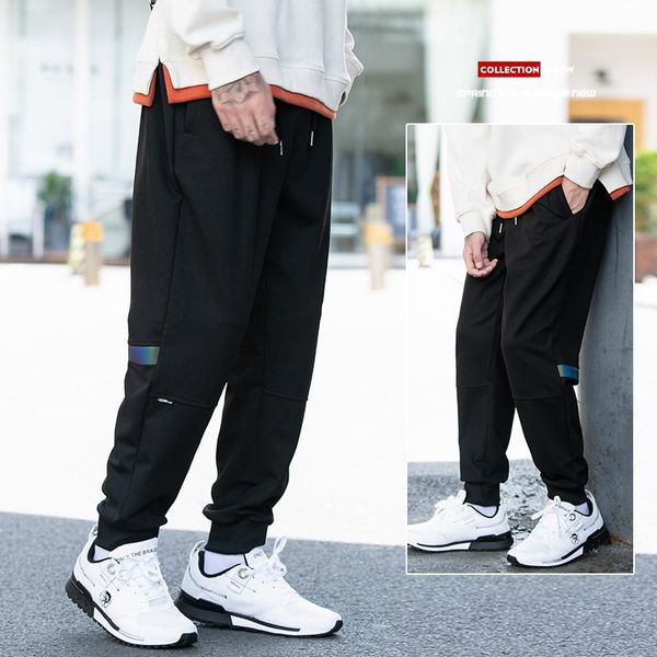 

streetwear joggers pants men hip hop loose harem male ankle length trousers sport autumn casual bodybuilding sweatpants men's, Black