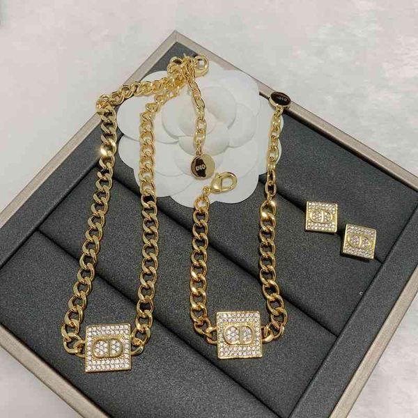 

75% off outlet online new full bracelet set high version fashion stud necklace female clavicle chain, Silver
