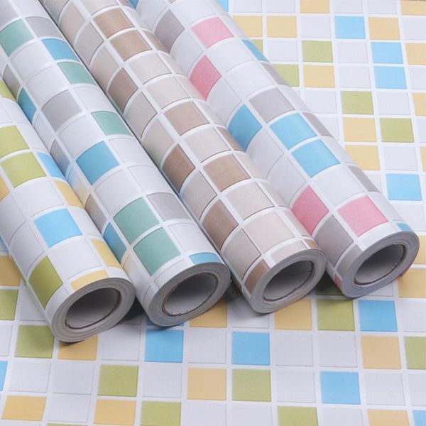 

window stickers 5m/10m mosaic tiles wallpaper kitchen bathroom films living room home decor pvc self adhesive lattice wall paper